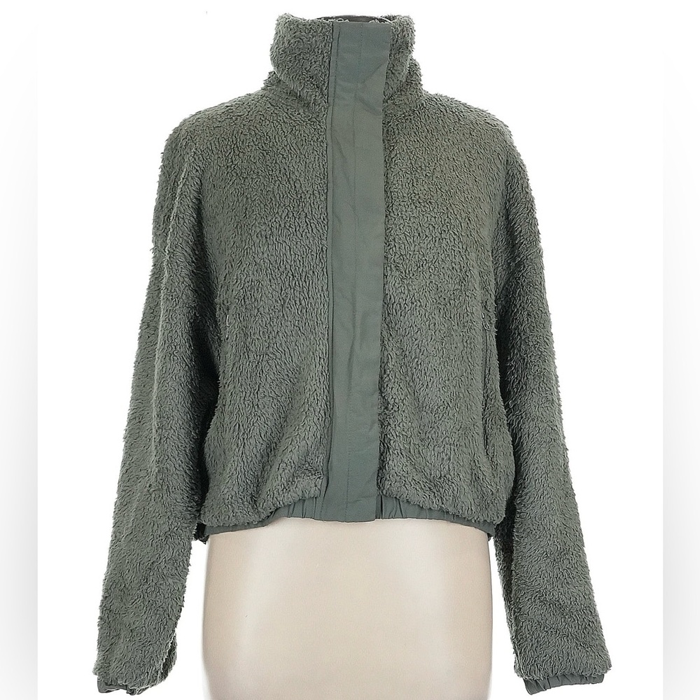 Vuori Cozy Sherpa Jacket High Pile Fleece Full Zip Dusty Pine Green Large